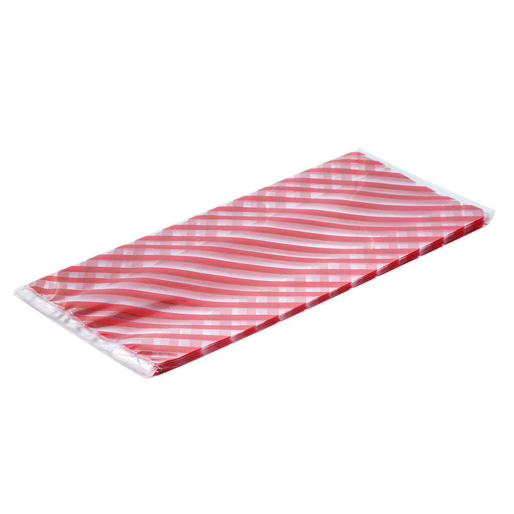 Bag Tek Plastic Candy Bag - Stripes, Gusseted - 4" x 2" x 9 1/2" - 4000 count box