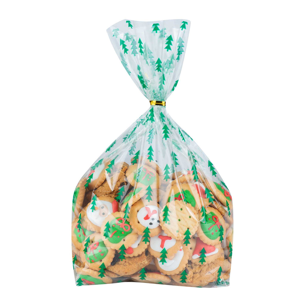 Bag Tek Plastic Candy Bag - Christmas Trees, Gusseted - 5" x 3" x 11" - 100 count box
