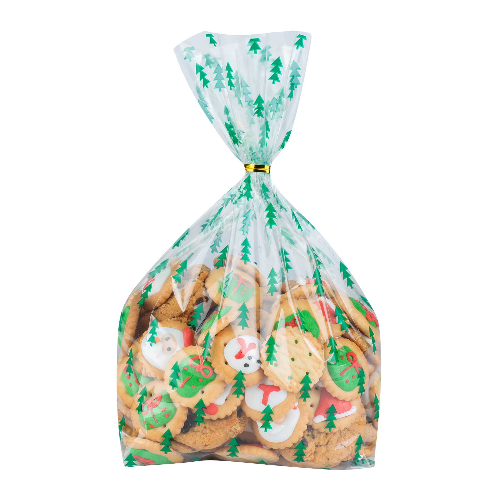 Bag Tek Plastic Candy Bag - Christmas Trees, Gusseted - 5" x 3" x 11" - 100 count box