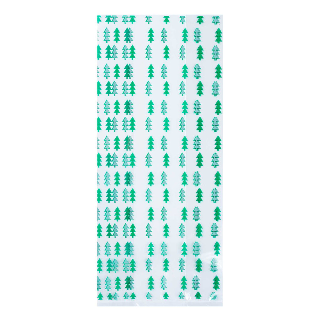 Bag Tek Plastic Candy Bag - Christmas Trees, Gusseted - 5" x 3" x 11" - 100 count box