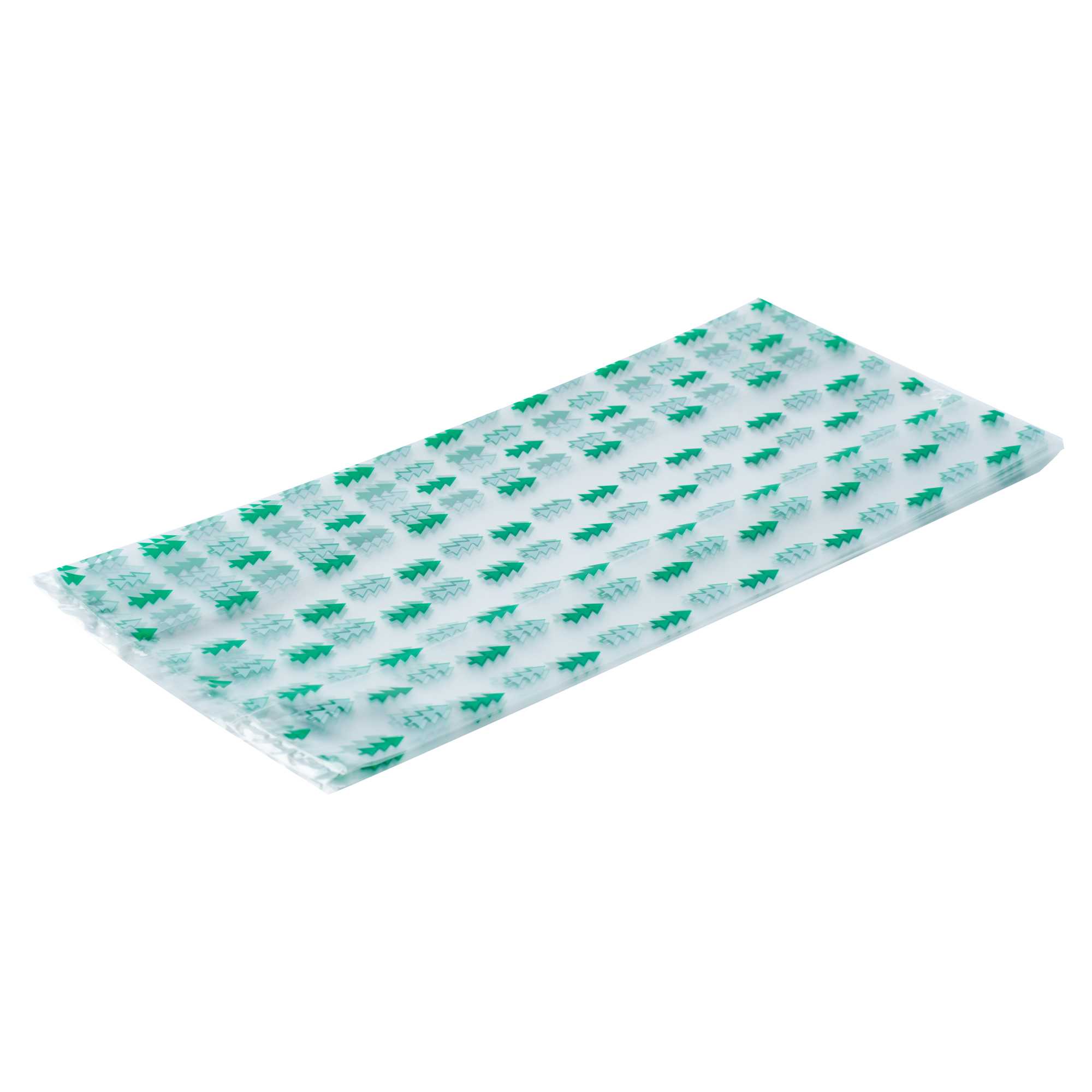 Bag Tek Plastic Candy Bag - Christmas Trees, Gusseted - 5" x 3" x 11" - 100 count box