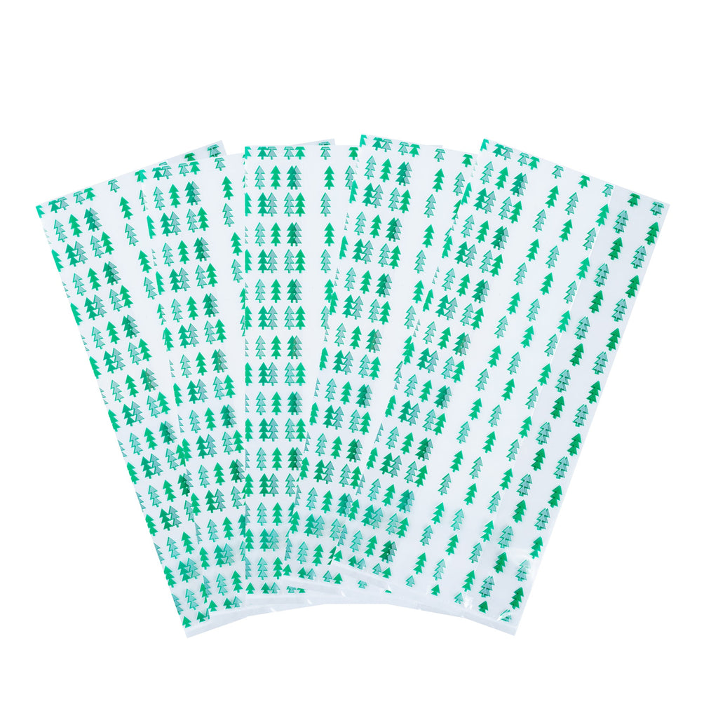 Bag Tek Plastic Candy Bag - Christmas Trees, Gusseted - 5" x 3" x 11" - 4000 count box