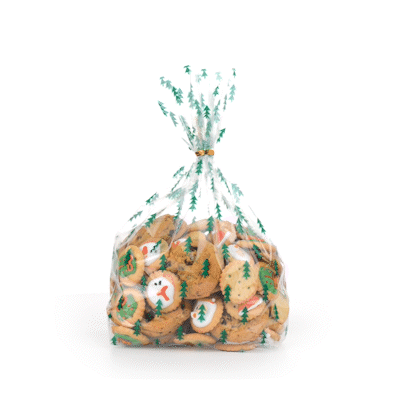 Bag Tek Plastic Candy Bag - Christmas Trees, Gusseted - 5" x 3" x 11" - 4000 count box