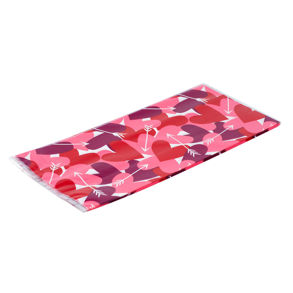 Bag Tek Plastic Candy Bag - Large Hearts, Gusseted - 5" x 3" x 11" - 100 count box