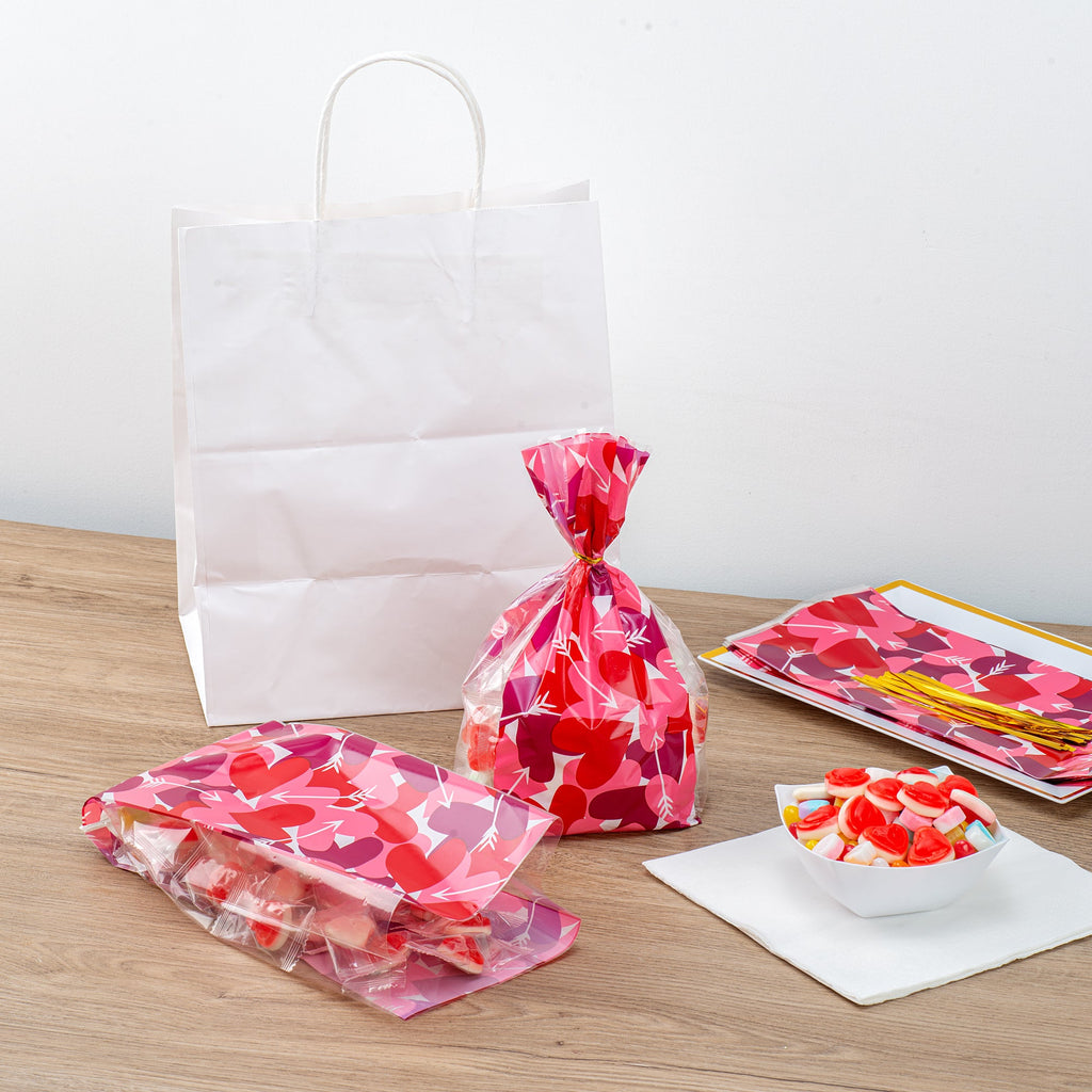 Bag Tek Plastic Candy Bag - Large Hearts, Gusseted - 5" x 3" x 11" - 4000 count box