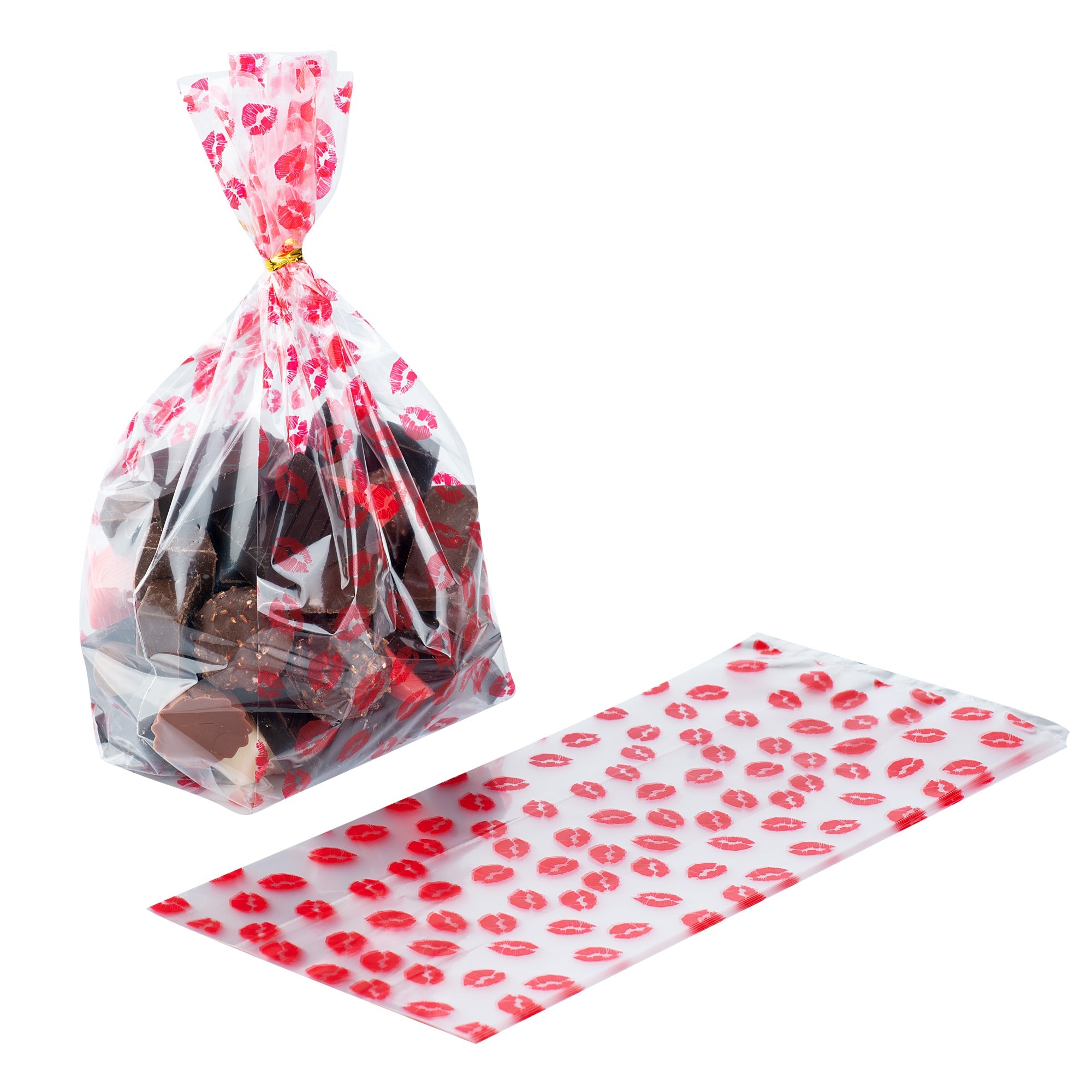 Bag Tek Plastic Candy Bag - Sexy Lips, Gusseted - 5" x 3" x 11" - 4000 count box