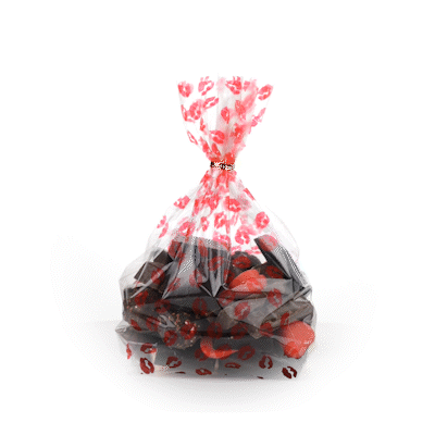 Bag Tek Plastic Candy Bag - Sexy Lips, Gusseted - 5" x 3" x 11" - 100 count box