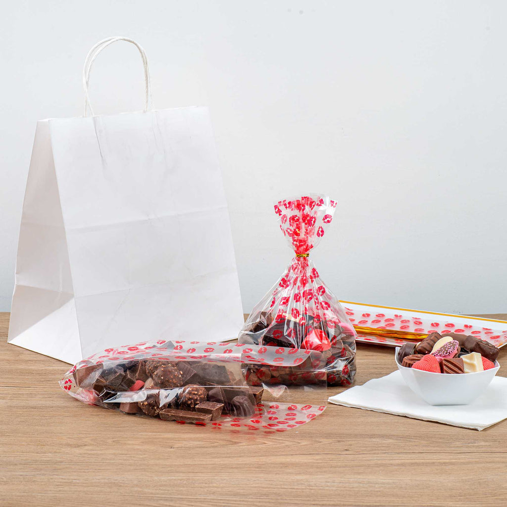 Bag Tek Plastic Candy Bag - Sexy Lips, Gusseted - 5" x 3" x 11" - 100 count box