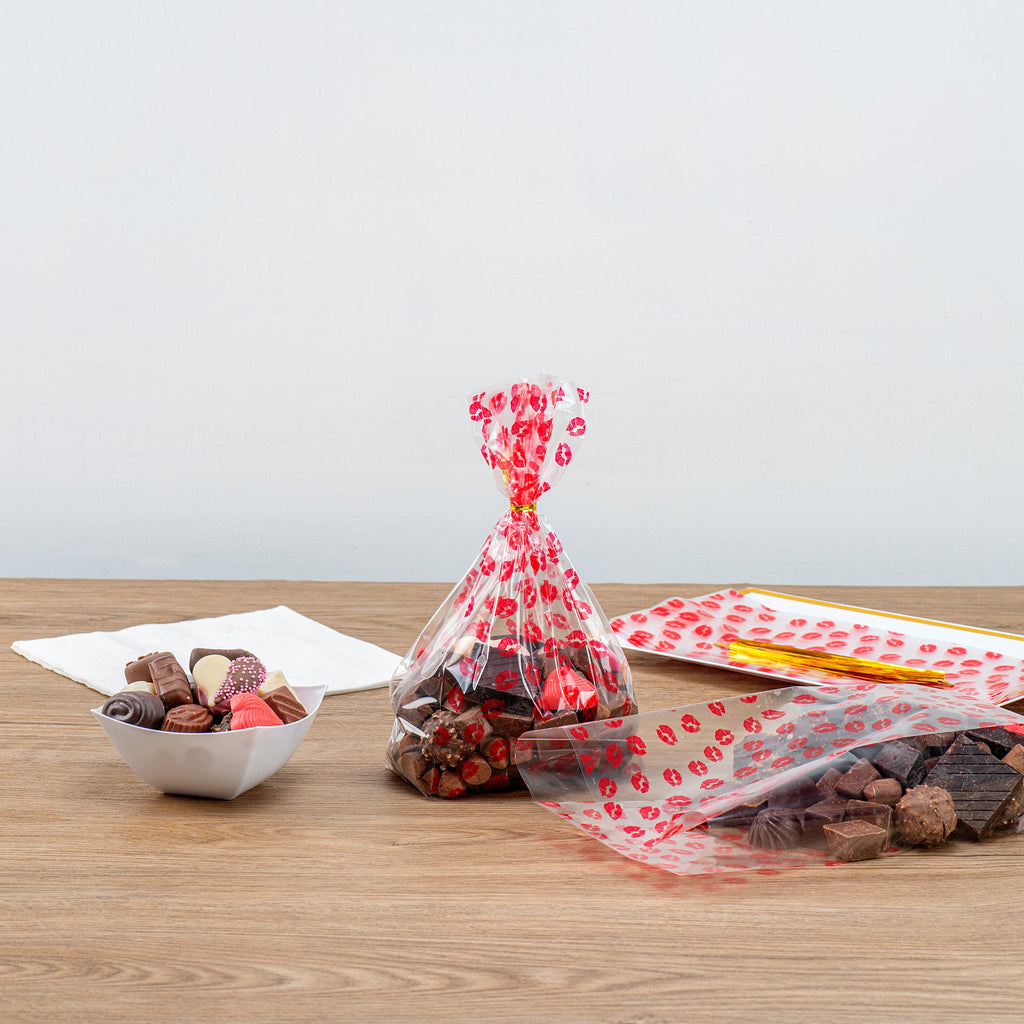 Bag Tek Plastic Candy Bag - Sexy Lips, Gusseted - 5" x 3" x 11" - 4000 count box
