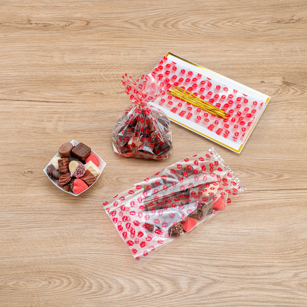 Bag Tek Plastic Candy Bag - Sexy Lips, Gusseted - 5" x 3" x 11" - 4000 count box