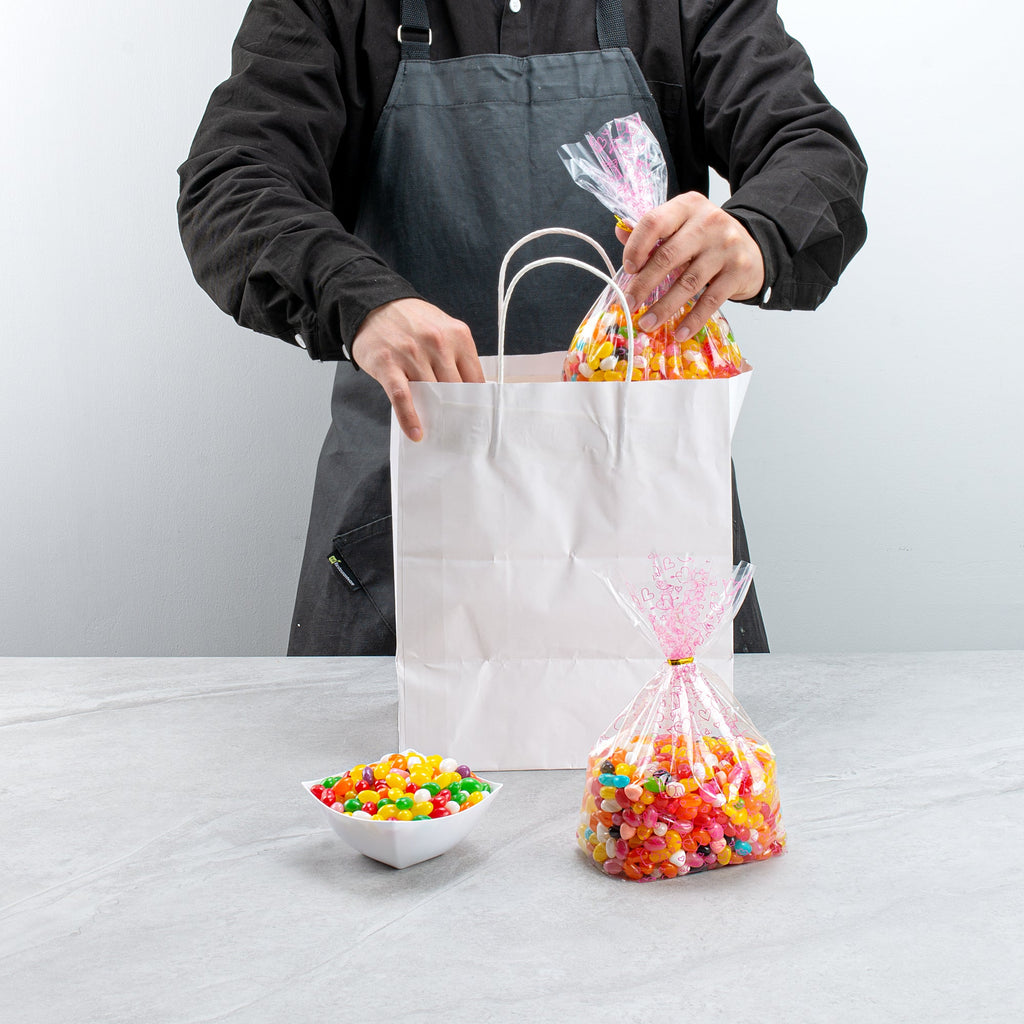 Bag Tek Plastic Candy Bag - Winged Hearts, Gusseted - 5" x 3" x 11" - 100 count box