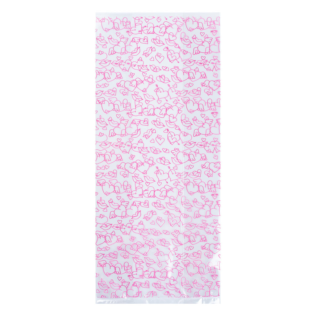 Bag Tek Plastic Candy Bag - Winged Hearts, Gusseted - 5" x 3" x 11" - 4000 count box