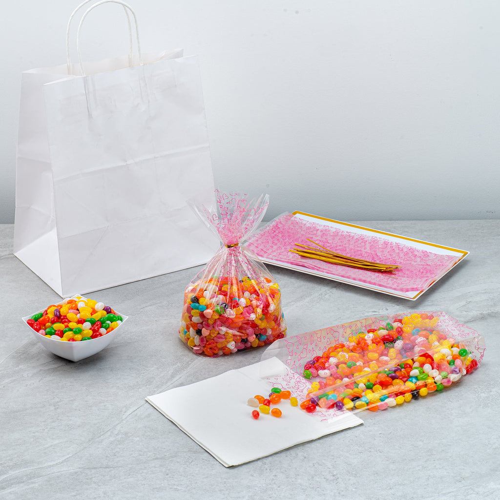 Bag Tek Plastic Candy Bag - Winged Hearts, Gusseted - 5" x 3" x 11" - 4000 count box