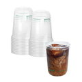 Sustain 12 oz U-Shape Clear PLA Plastic Drinking Cup - Compostable, Rounded Bottom - 3 1/2" x 3 1/2" x 4 1/4" - 100 count box