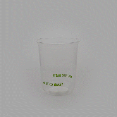 Sustain 12 oz U-Shape Clear PLA Plastic Drinking Cup - Compostable, Rounded Bottom - 3 1/2" x 3 1/2" x 4 1/4" - 1000 count box