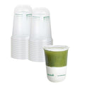 Sustain 16 oz U-Shape Clear PLA Plastic Drinking Cup - Compostable, Rounded Bottom - 3 1/2" x 3 1/2" x 4 3/4" - 100 count box
