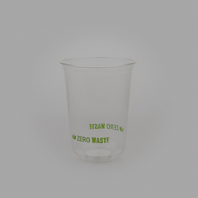 Sustain 16 oz U-Shape Clear PLA Plastic Drinking Cup - Compostable, Rounded Bottom - 3 1/2" x 3 1/2" x 4 3/4" - 100 count box