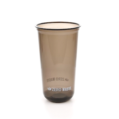 Sustain 24 oz U-Shape Black PLA Plastic Drinking Cup - Compostable, Rounded Bottom - 3 1/2" x 3 1/2" x 6" - 1000 count box