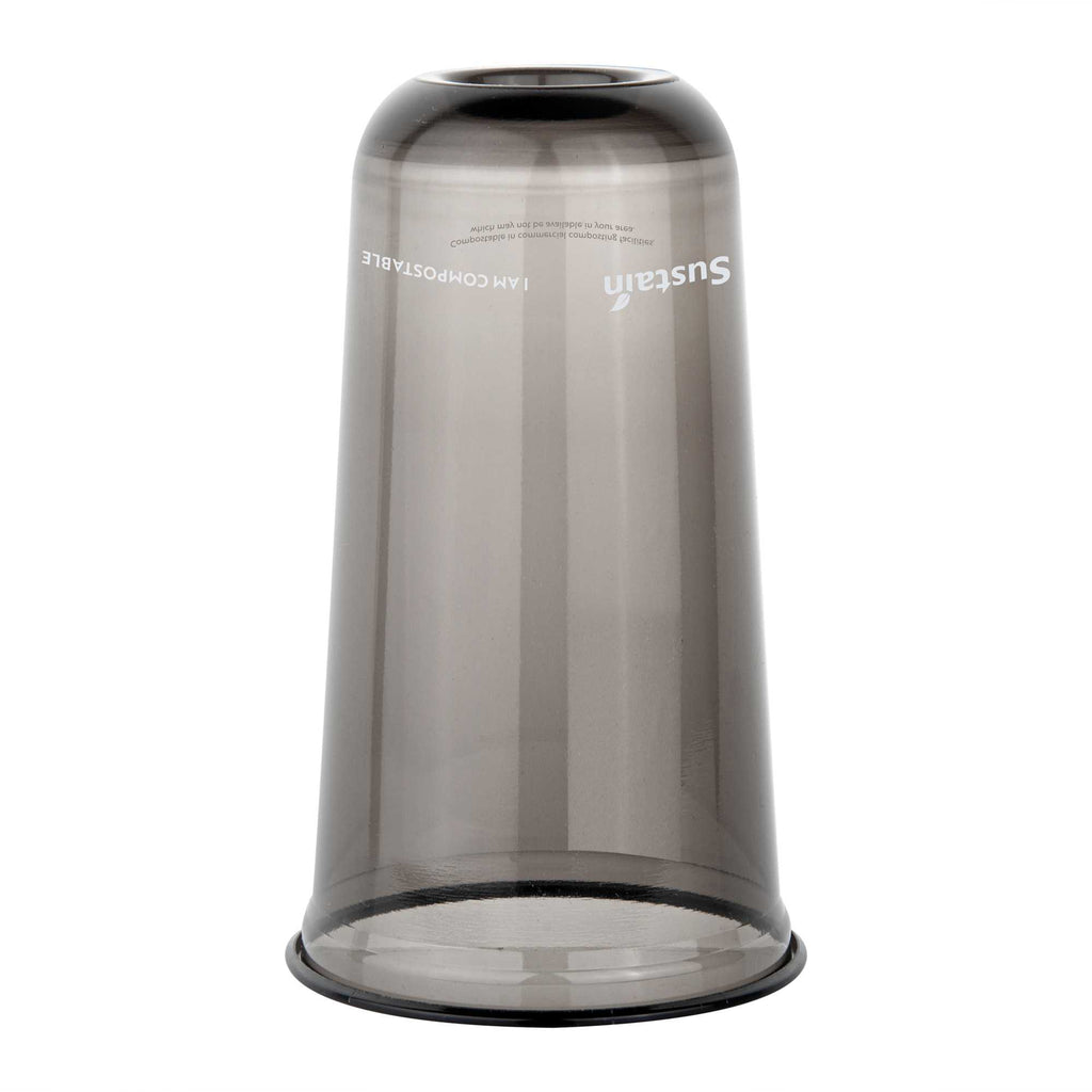 Sustain 24 oz U-Shape Black PLA Plastic Drinking Cup - Compostable, Rounded Bottom - 3 1/2" x 3 1/2" x 6" - 1000 count box