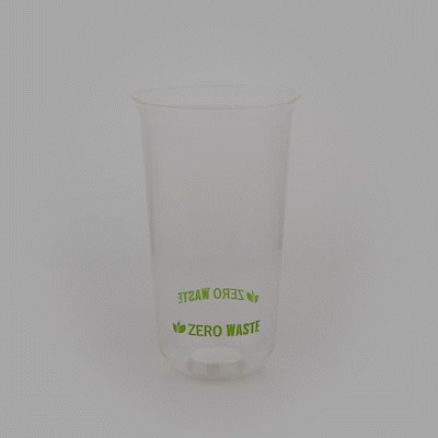 Sustain 24 oz U-Shape Clear PLA Plastic Drinking Cup - Compostable, Rounded Bottom - 3 1/2" x 3 1/2" x 6" - 1000 count box