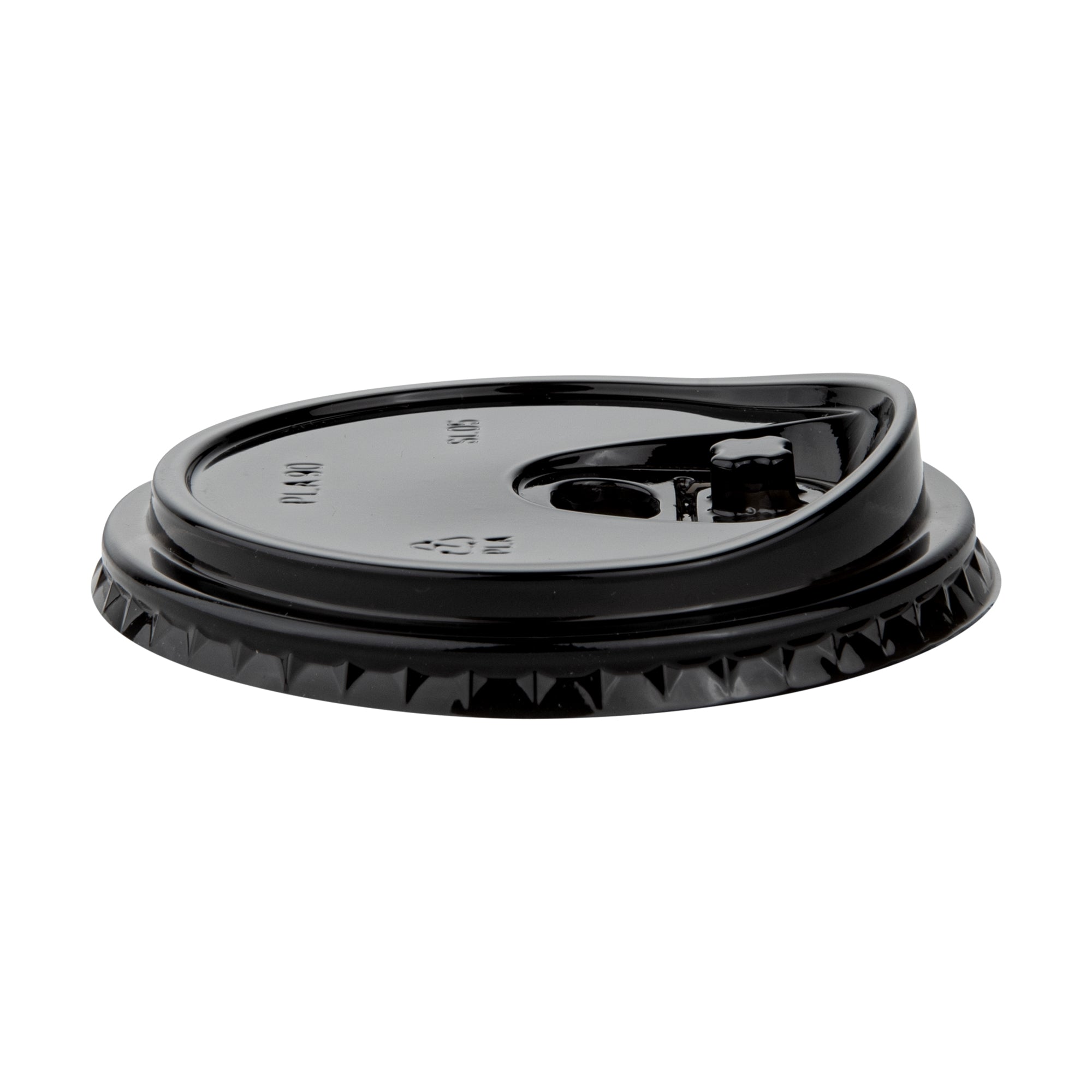 Sustain Round Black PLA Plastic Straw or Sippy Cup Lid - Fits 12, 16, and 24 oz, Compostable - 3 1/2" x 3 1/2" x 3/4" - 100 count box