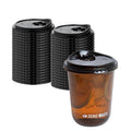 Sustain Round Black PLA Plastic Straw or Sippy Cup Lid - Fits 12, 16, and 24 oz, Compostable - 3 1/2" x 3 1/2" x 3/4" - 1000 count box