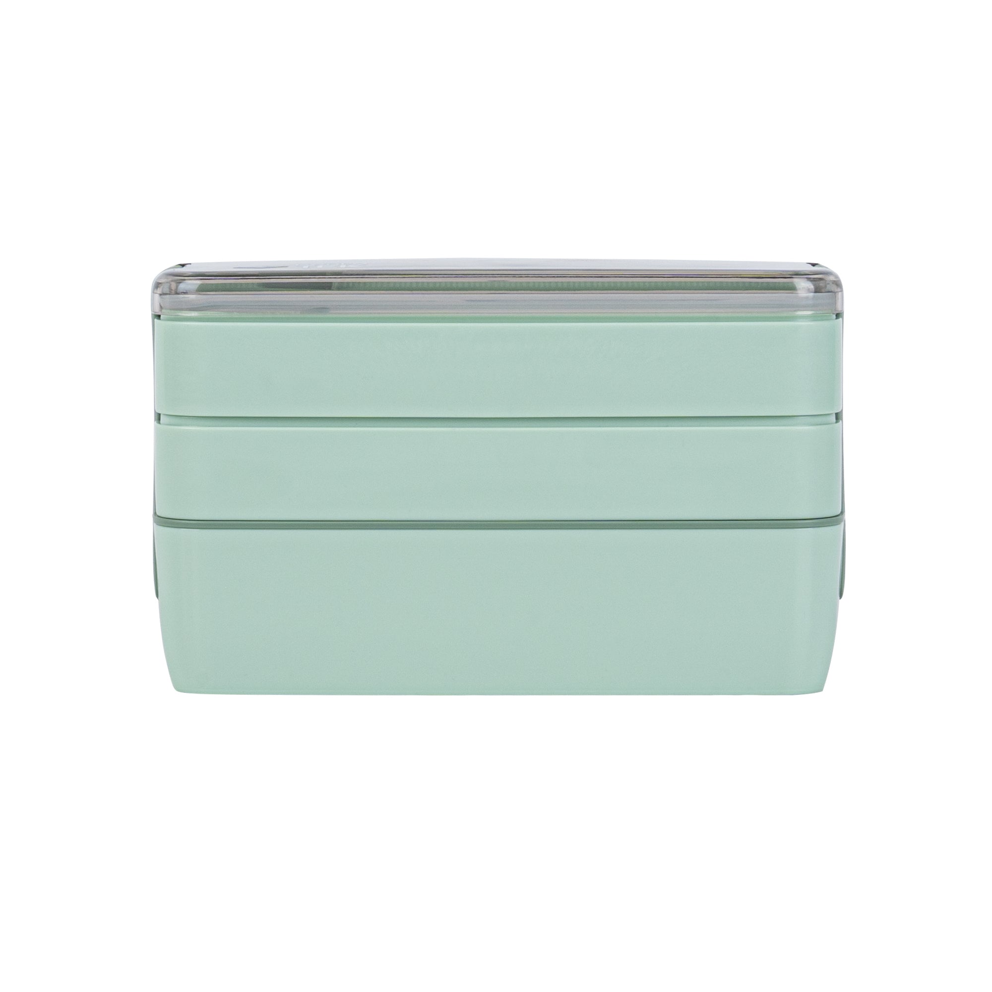 Bento Tek 30 oz Green 3-In-1 Lunch Box - BPA-Free, Microwave-Safe, with Fork and Knife - 7 1/2" x 3 1/4" x 4 1/2" - 1 count box