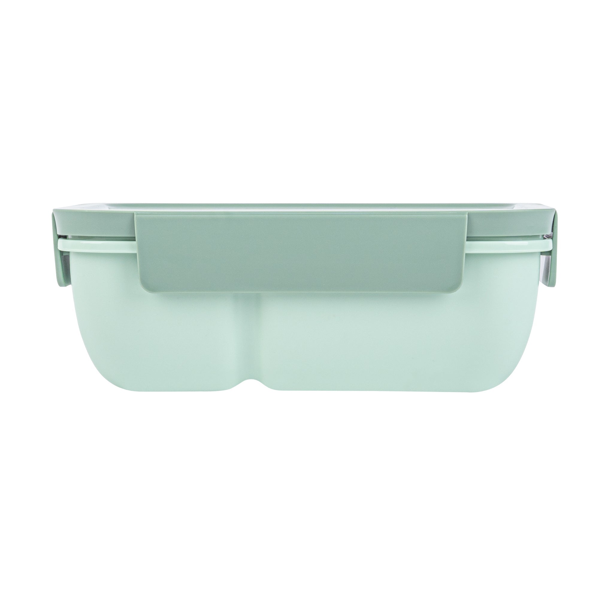 Bento Tek 29 oz Green Lunch Box - BPA-Free, Microwave-Safe, with Fork and Spoon - 7 3/4" x 4 3/4" x 2 3/4" - 1 count box