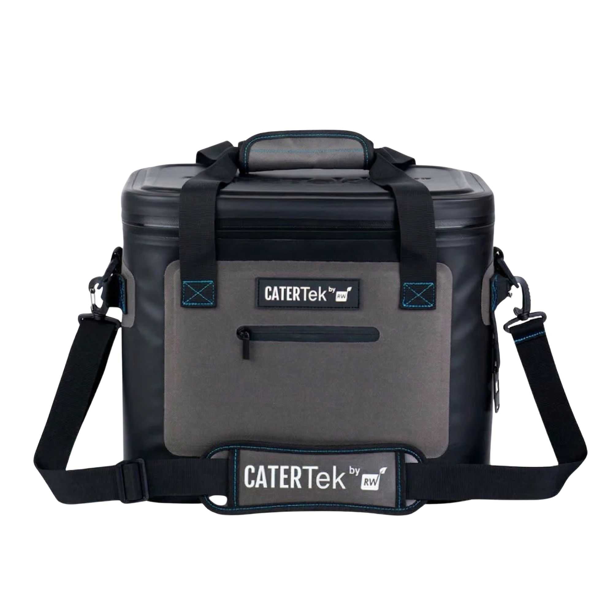 Cater Tek Black and Gray Insulated Soft Cooler - Holds 30 Cans, with Bottle Opener - 18 1/2" x 10 3/4" x 12 3/4" - 1 count box