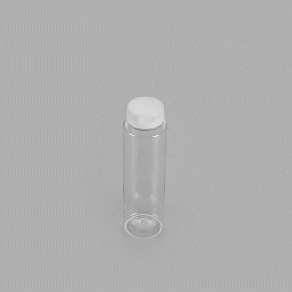 Bottle Tek 100 Round Clear 8 oz Plastic Juice Bottles with Safety Caps - Includes 100 Labels, 10 Funnels and 10 Cleaning Brushes