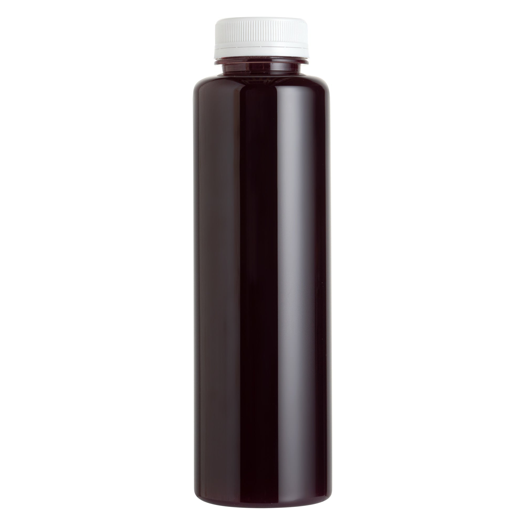 Bottle Tek 10 Round Clear 16 oz Plastic Juice Bottles with Safety Caps - Includes 10 Labels, 1 Funnel and 1 Cleaning Brush