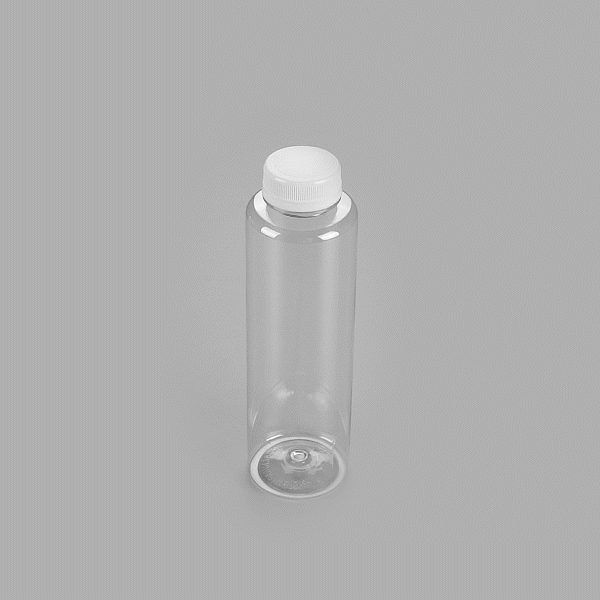 Bottle Tek 10 Round Clear 16 oz Plastic Juice Bottles with Safety Caps - Includes 10 Labels, 1 Funnel and 1 Cleaning Brush