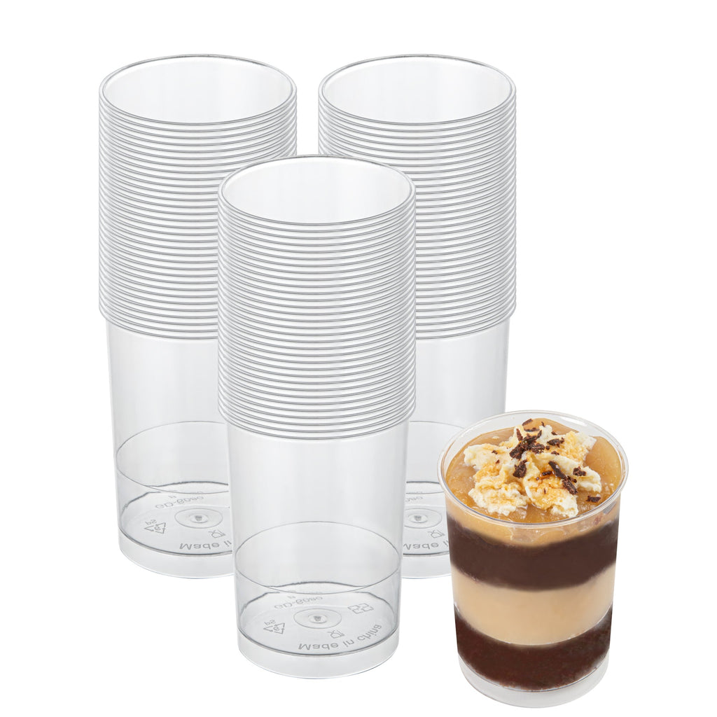 Mini Serve 5 oz Round Clear Plastic Dessert Cup - 2 1/4" x 2 1/4" x 3 1/4" - 25 count box