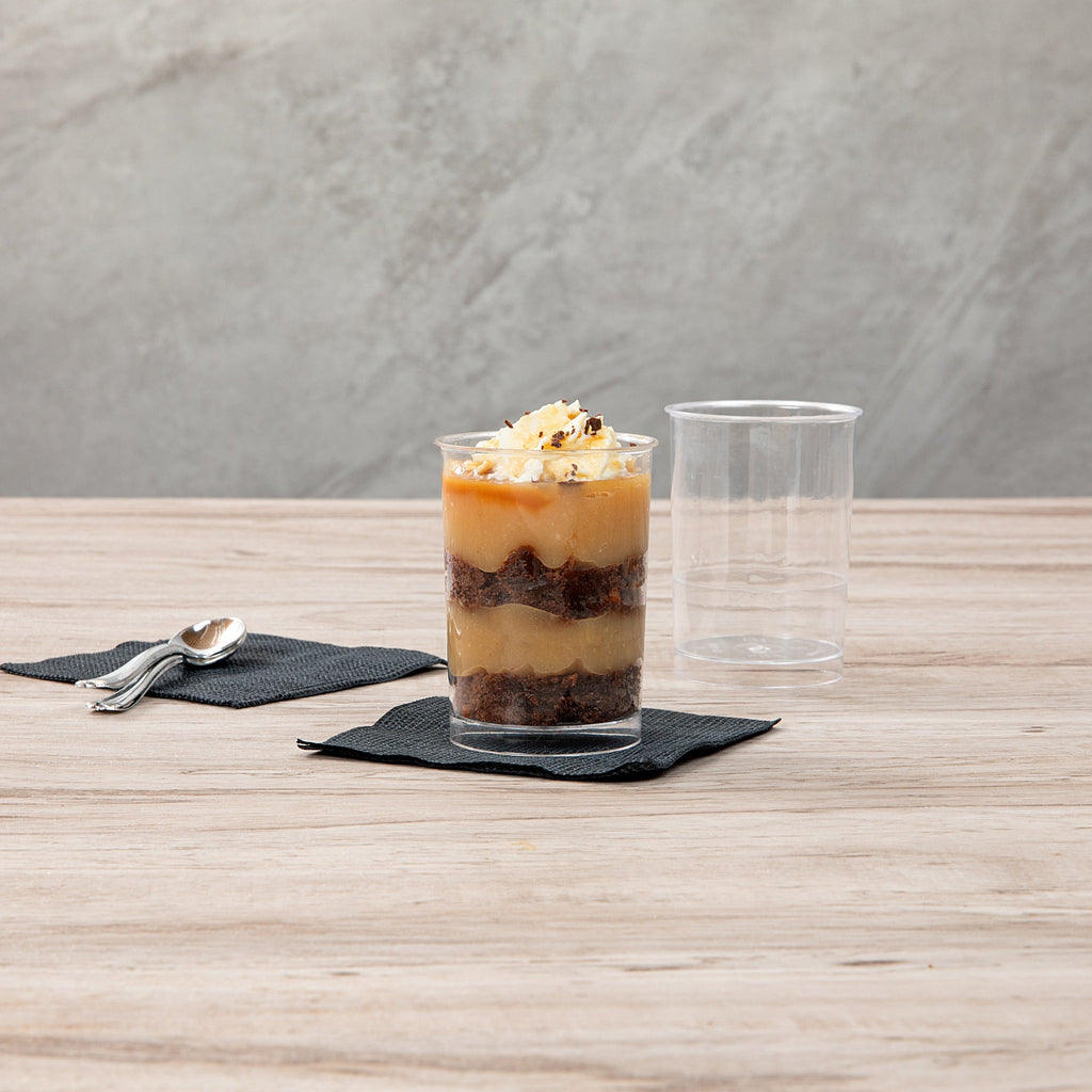 Mini Serve 5 oz Round Clear Plastic Dessert Cup - 2 1/4" x 2 1/4" x 3 1/4" - 25 count box