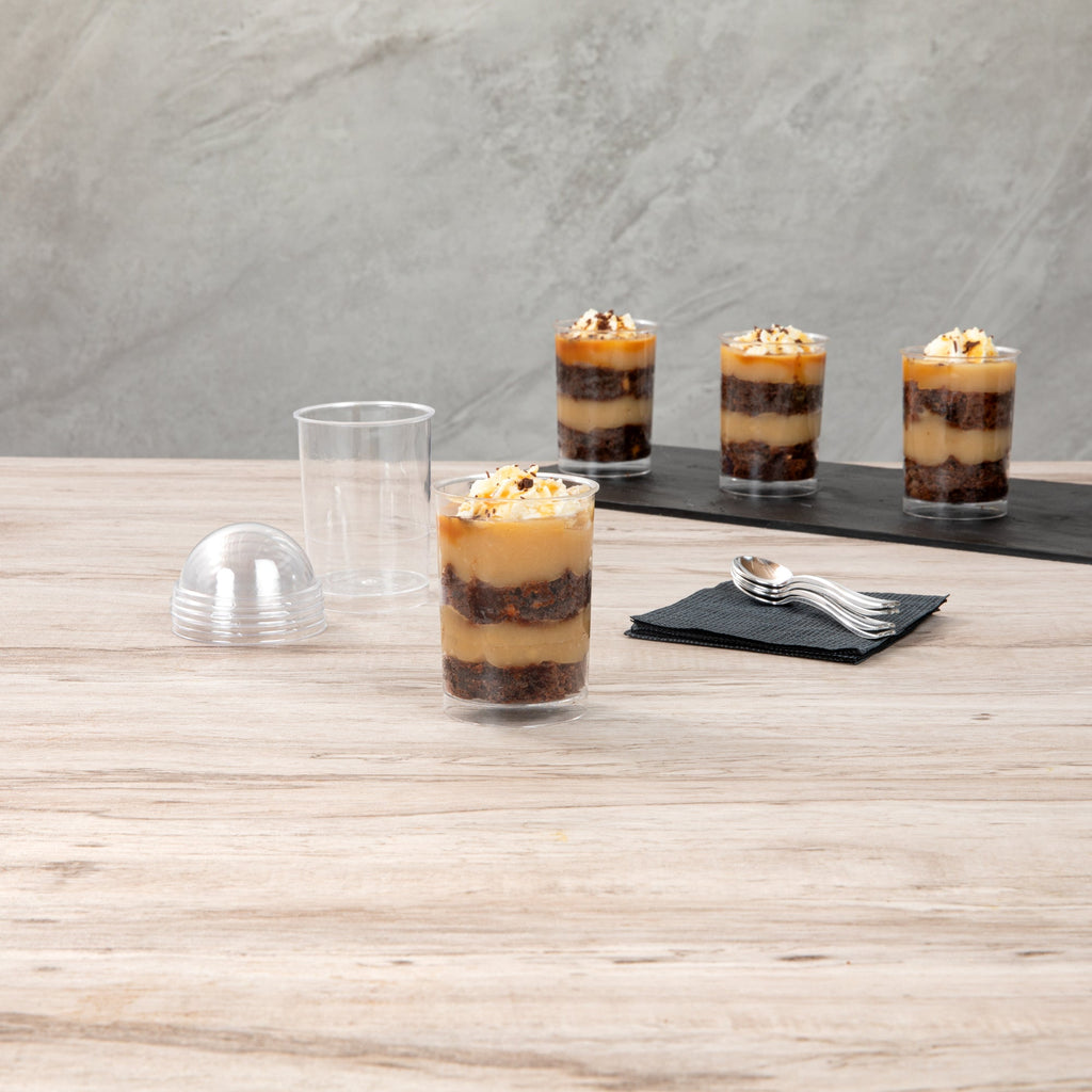 Mini Serve 5 oz Round Clear Plastic Dessert Cup - 2 1/4" x 2 1/4" x 3 1/4" - 100 count box