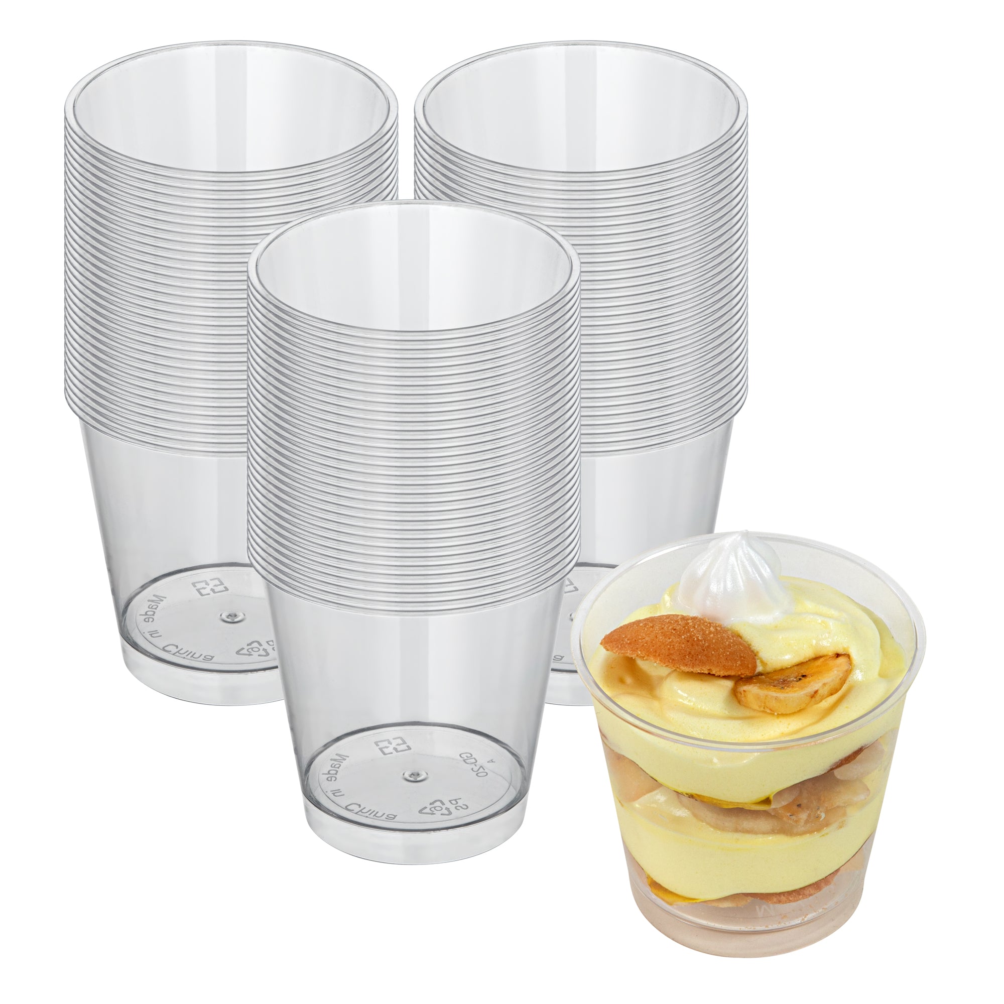 Mini Serve 6 oz Round Clear Plastic Dessert Cup - 3'' x 3'' x 2 3/4'' - 100 count box