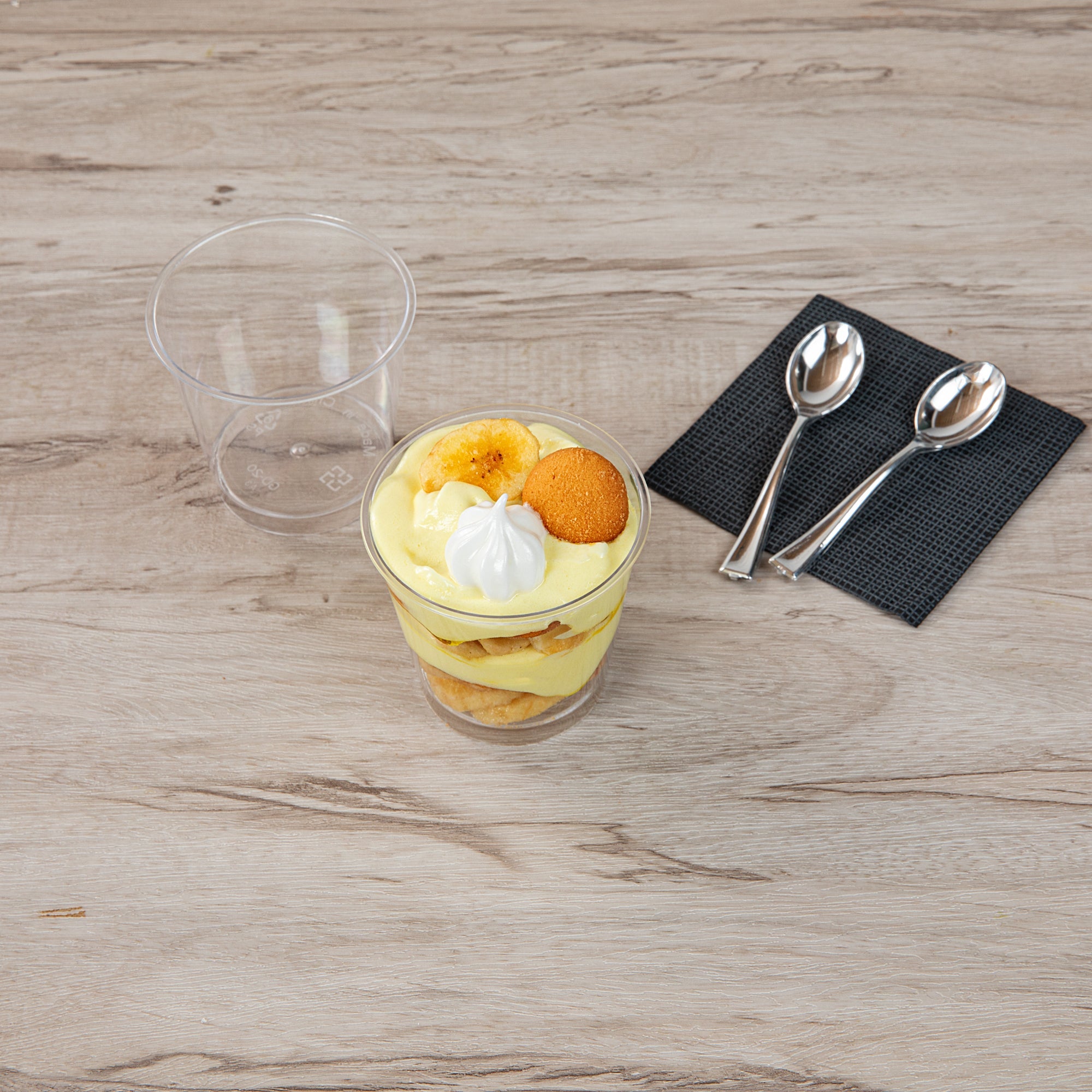 Mini Serve 6 oz Round Clear Plastic Dessert Cup - 3'' x 3'' x 2 3/4'' - 25 count box