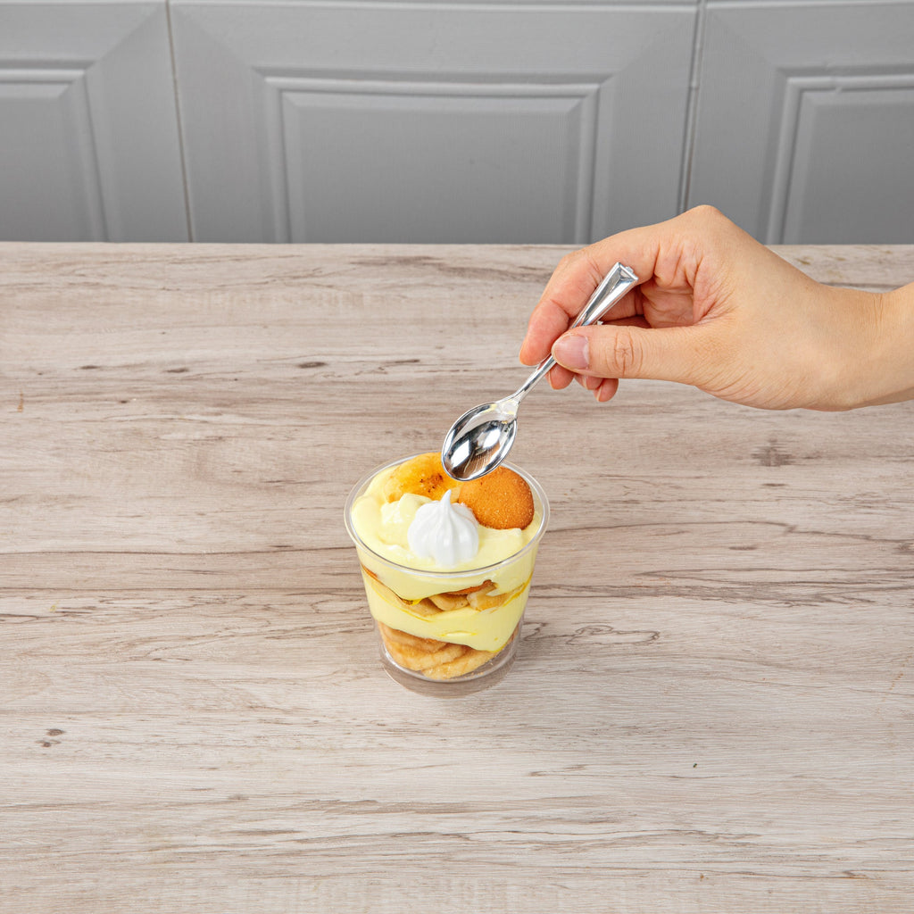 Mini Serve 6 oz Round Clear Plastic Dessert Cup - 3'' x 3'' x 2 3/4'' - 25 count box
