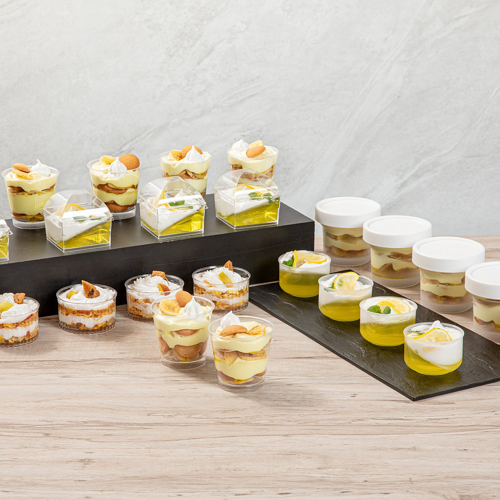 Mini Serve 6 oz Round Clear Plastic Dessert Cup - 3'' x 3'' x 2 3/4'' - 25 count box