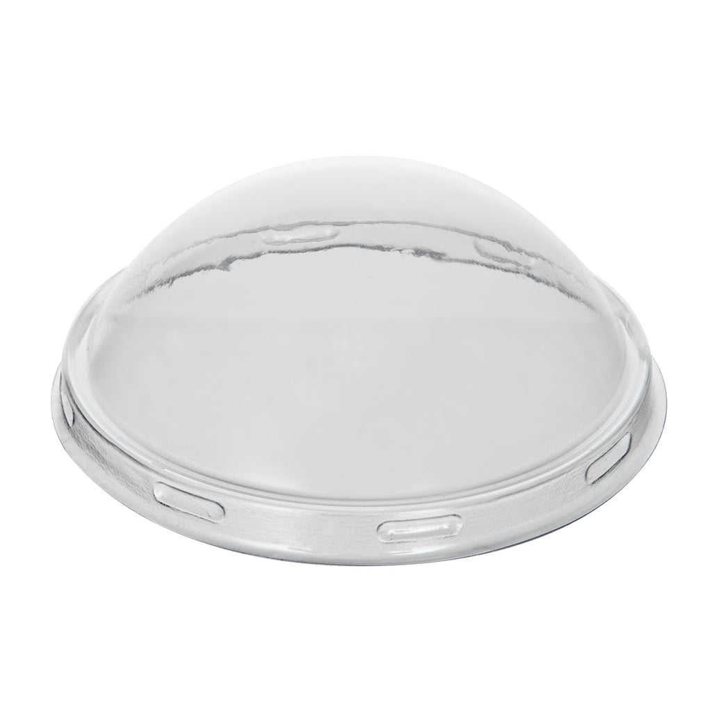 Mini Serve Round Clear Plastic Dome Lid - Fits 6 oz Dessert Cup - 25 count box