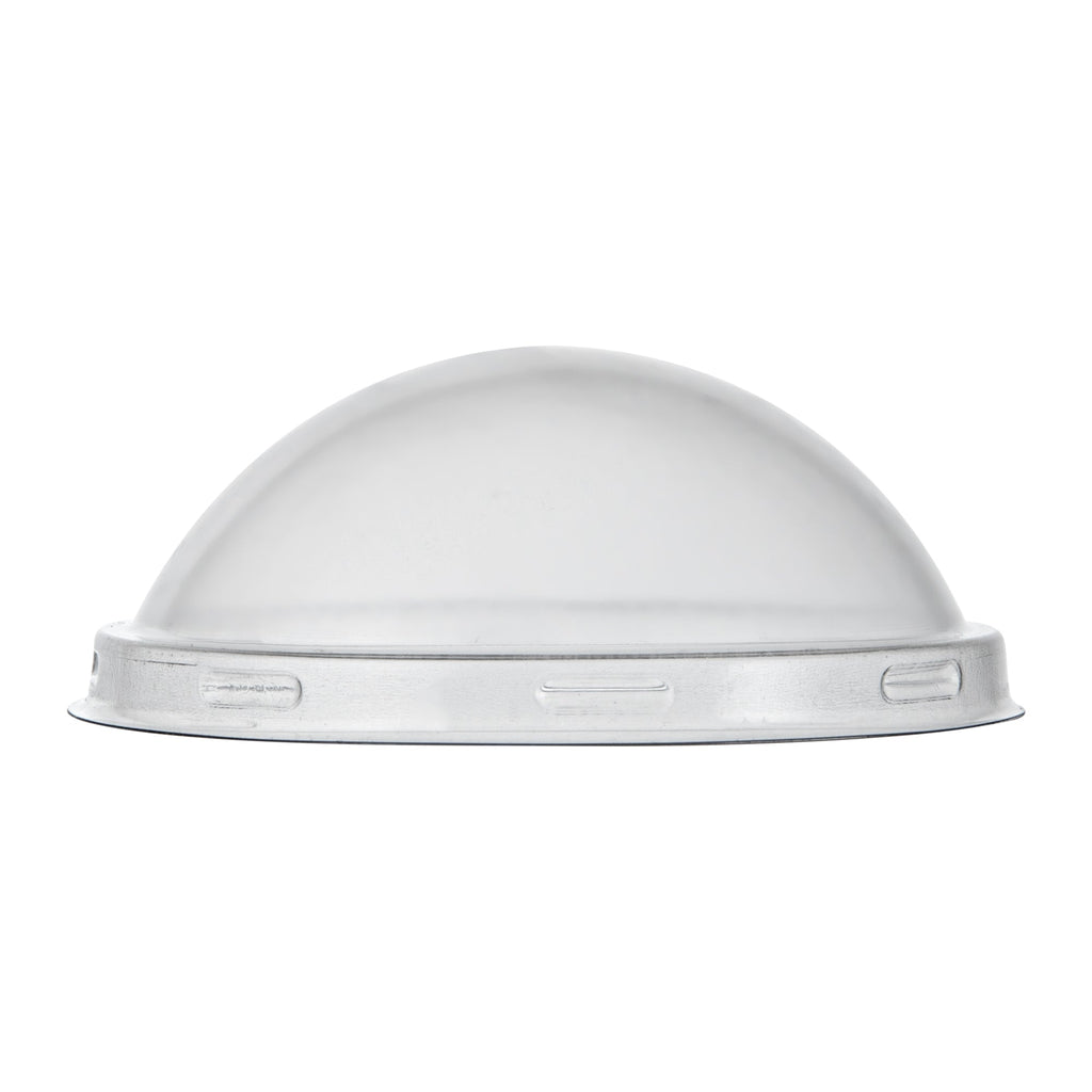 Mini Serve Round Clear Plastic Dome Lid - Fits 6 oz Dessert Cup - 25 count box