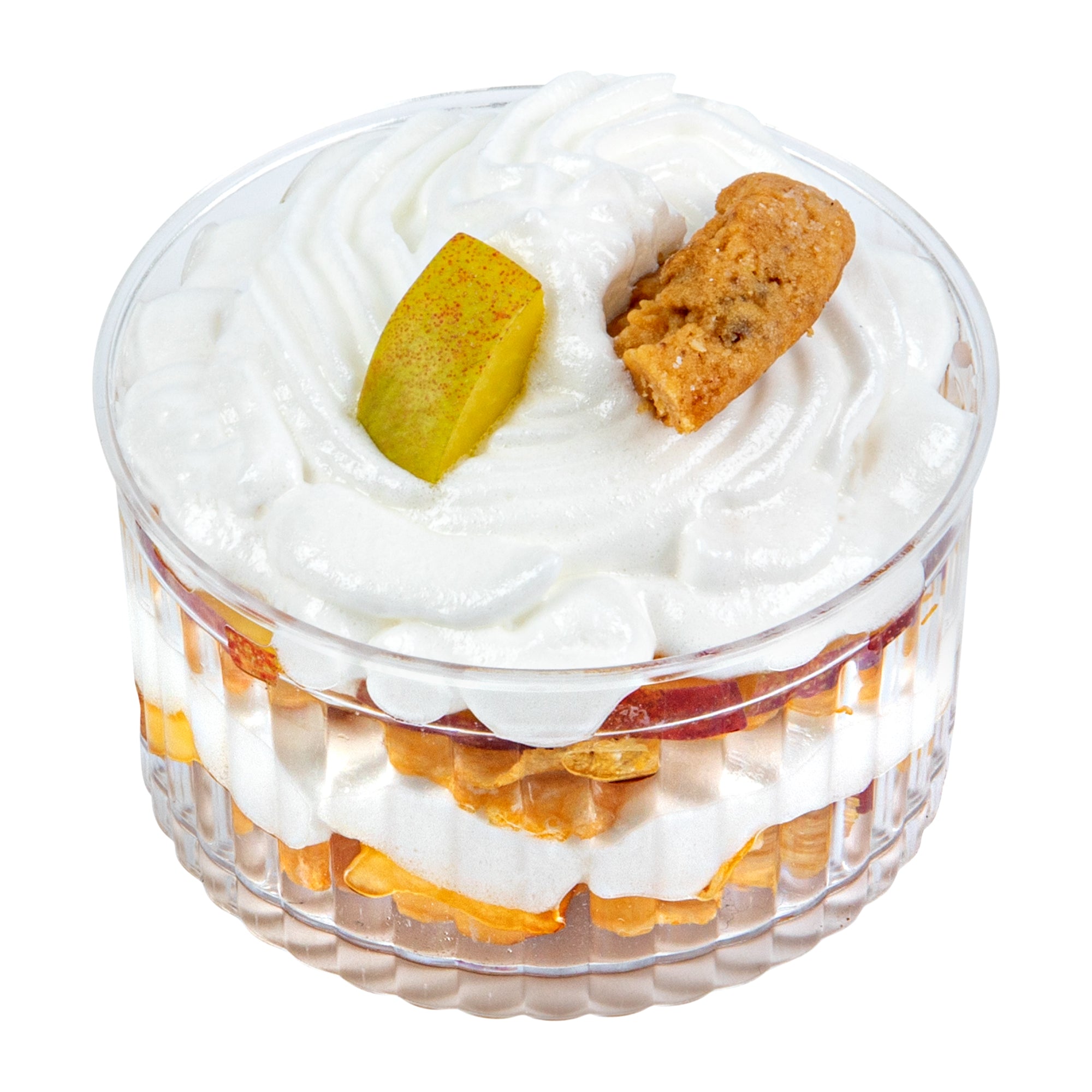Mini Serve 4 oz Round Clear Plastic Dessert Cup - Fluted - 3'' x 3'' x 1 1/2'' - 25 count box