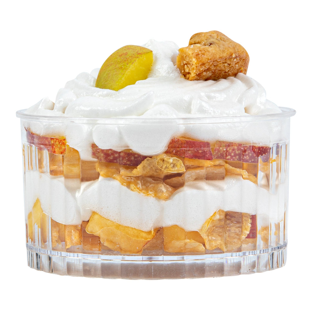 Mini Serve 4 oz Round Clear Plastic Dessert Cup - Fluted - 3'' x 3'' x 1 1/2'' - 25 count box