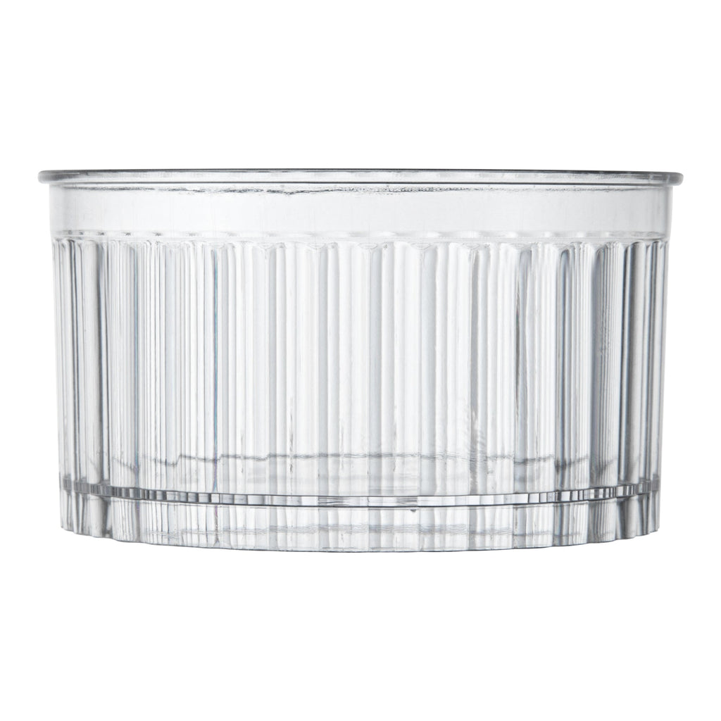 Mini Serve 4 oz Round Clear Plastic Dessert Cup - Fluted - 3'' x 3'' x 1 1/2'' - 25 count box