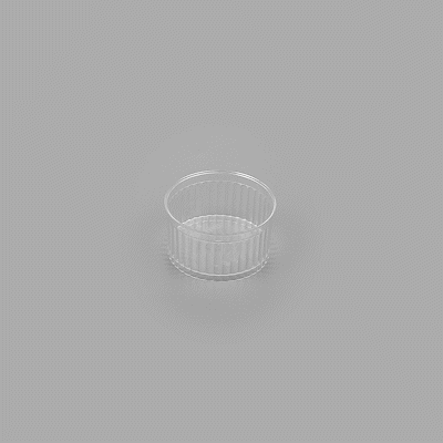 Mini Serve 4 oz Round Clear Plastic Dessert Cup - Fluted - 3'' x 3'' x 1 1/2'' - 100 count box