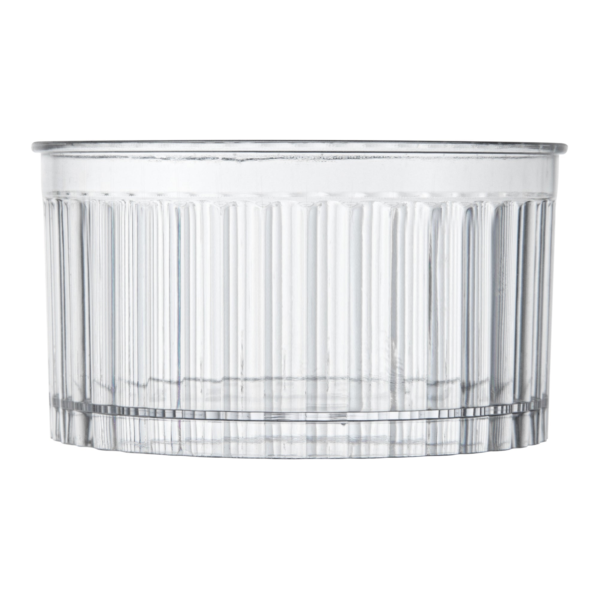 Mini Serve 4 oz Round Clear Plastic Dessert Cup - Fluted - 3'' x 3'' x 1 1/2'' - 100 count box