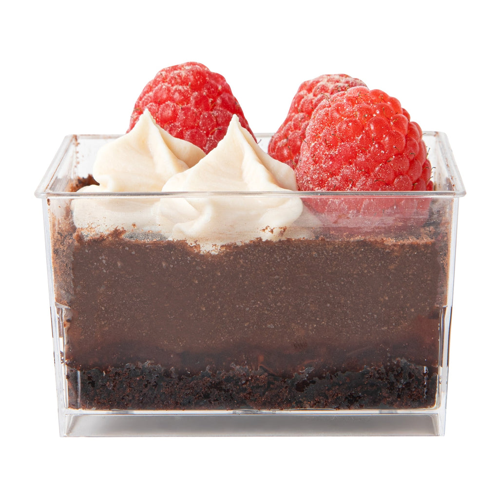 Mini Serve 5 oz Square Clear Plastic Dessert Cup - 2 3/4'' x 2 3/4'' x 1 3/4'' - 25 count box
