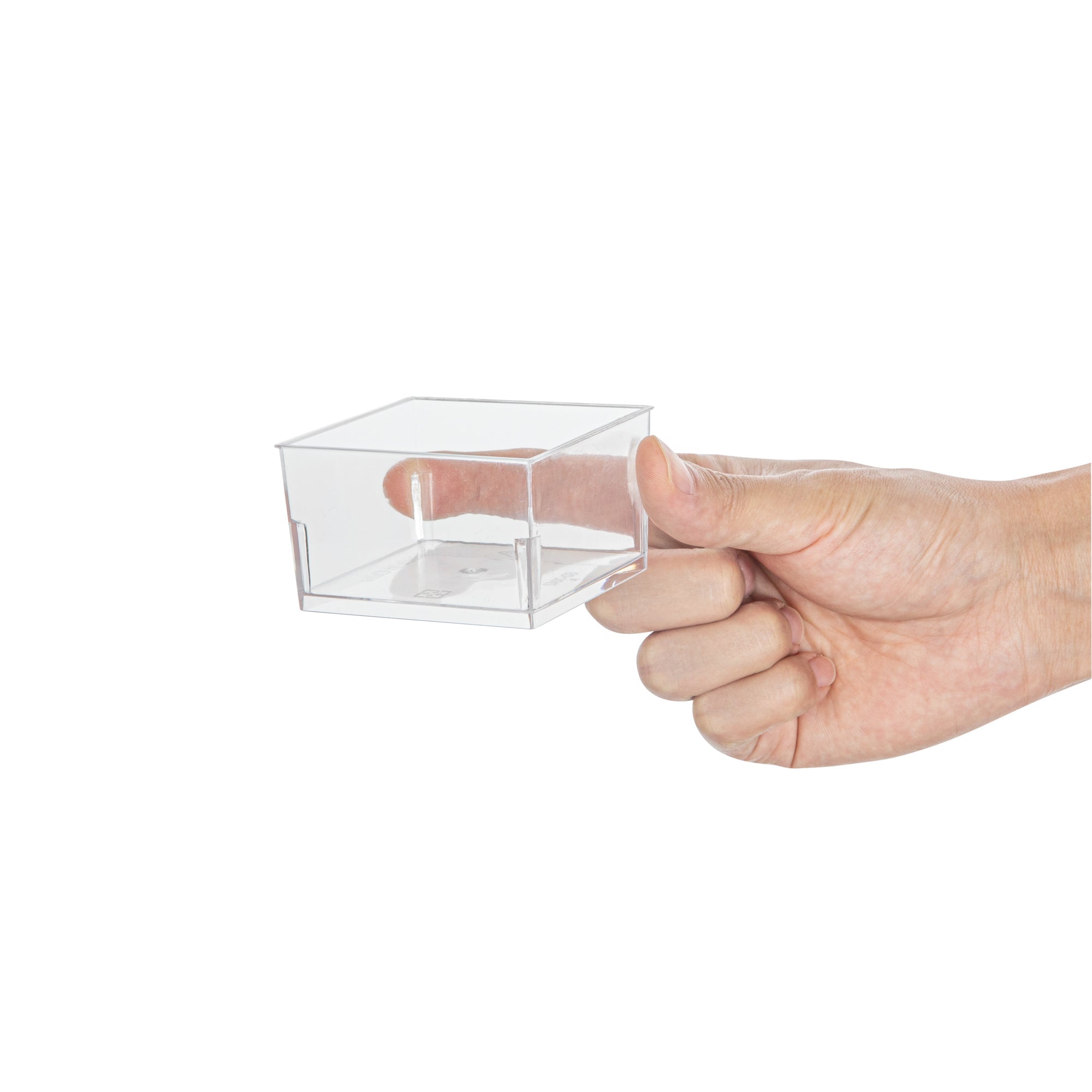 Mini Serve 5 oz Square Clear Plastic Dessert Cup - 2 3/4'' x 2 3/4'' x 1 3/4'' - 100 count box