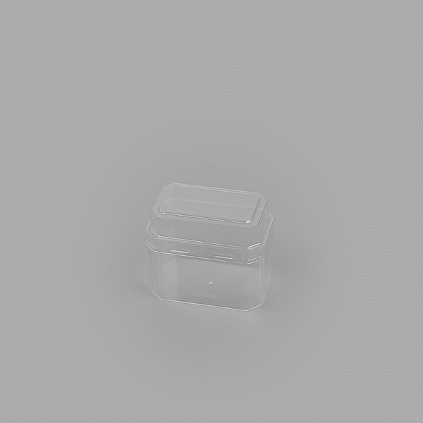 Mini Serve 3 oz Rectangle Clear Plastic Dessert Cup - with Lid - 3 1/4'' x 2'' x 2'' - 25 count box