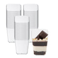 Mini Serve 2 oz Square Clear Plastic Dessert Cup Slanted - 2 1/4'' x 2 1/4'' x 3'' - 25 count box